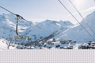 Télésiège sur le domaine skiable de Tignes